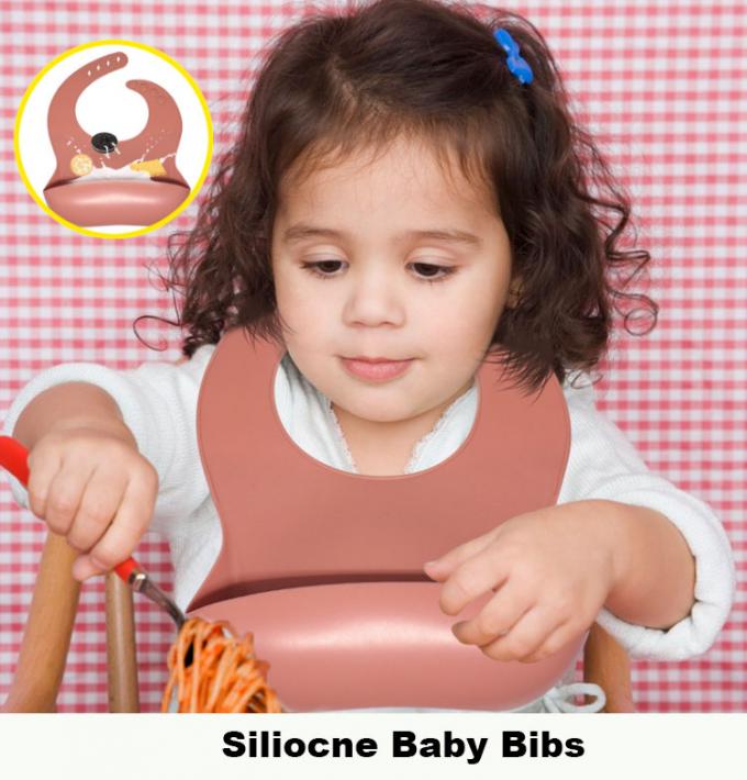 Wholesale Custom Private Label Bpa حر Adjustable Waterproof Silicone Baby Bibs