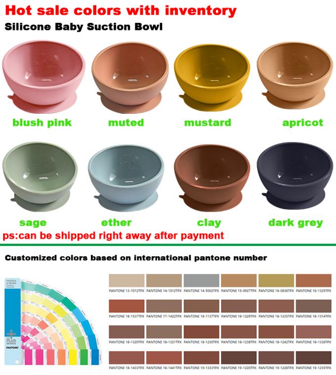 Update New Design BPA حر Non-Spill  Baby Feeding silicon suction bowl for toddlers