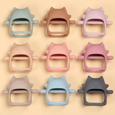 BPA Free Soft Anti Drop سيليكون ألعاب مضغ لاحتياجات مص الطفل