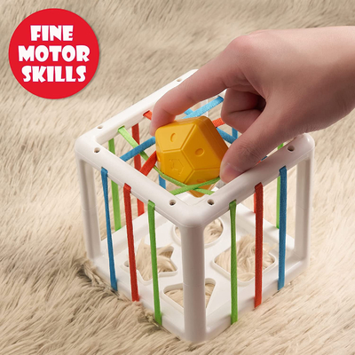 لعبة Baby Blocks الملونة ذات الكرات المنسوجة لألعاب الفرز للمهارات الحركية الدقيقة في وقت مبكر