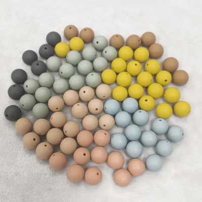 FDA Baby Chew 15mm سيليكون الخرز عضاضة للقلائد
