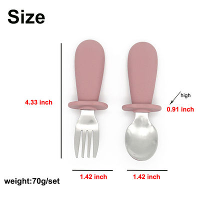 طقم أواني سيليكون بشعار ليزر للأطفال الصغار من سن 1-3 سنوات