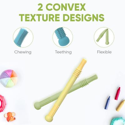عصي تسنين سيليكون ناعمة 0.6x0.6 6.2 بوصة للأطفال من سن 0 إلى 6 أشهر